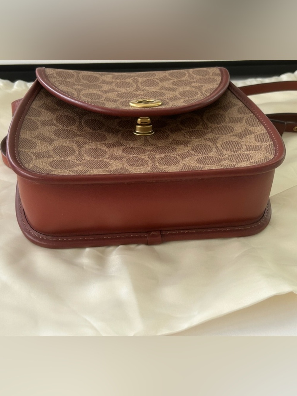 Vintage Coach Willow Court Bag Turnlock Flap bag Signature crossbody - Picture 12 of 13